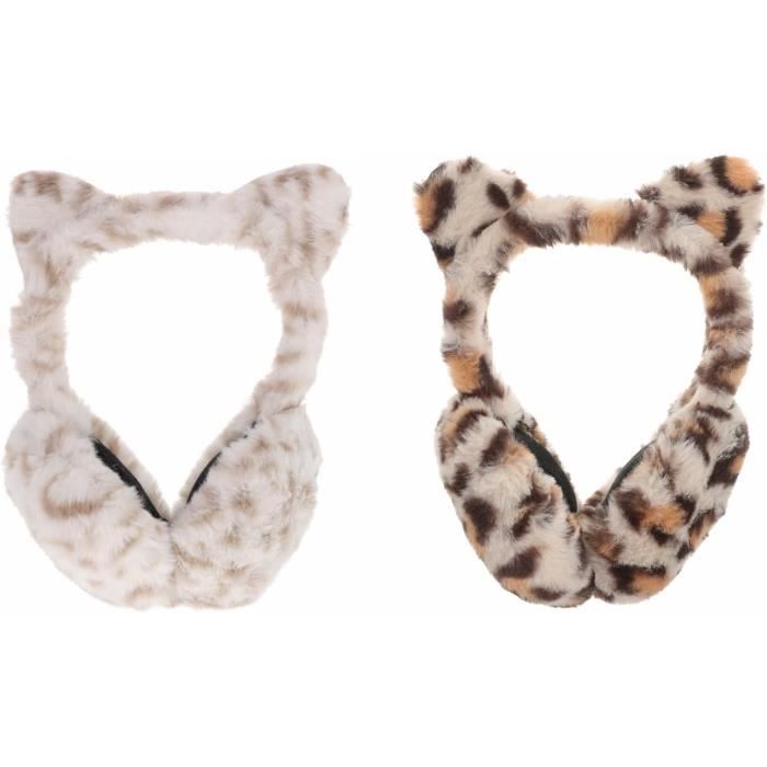 Cache Oreille Cache-oreilles En Peluche Chat Léopard Pour Adultes