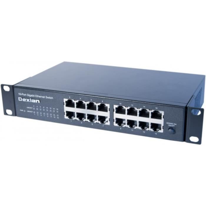 Switch réseau RJ45 rackable 10' & 19' 16 ports Gigabit - Cdiscount  Informatique