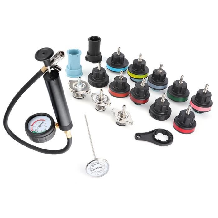 Testeur de pression de radiateur, Kit d'outils de test du système de reoidissement, véhicule à vide universel pour Audi BMW Ford Volvo 18 pièces  34