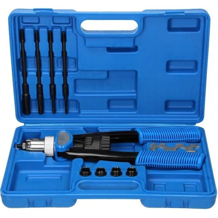 Pistolet à Rivets Électrique Sans Fil - 26V - Pour Écrous M3 à M12 - 2 Batteries 2200mAh - Vitesse Réglable