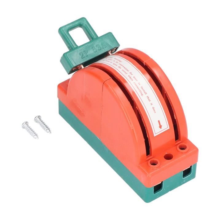 Interrupteur Couteau Double Pôle 32A 220V - 2 Pièces, Couleur Orange, Pour Circuits Domestiques/industriels