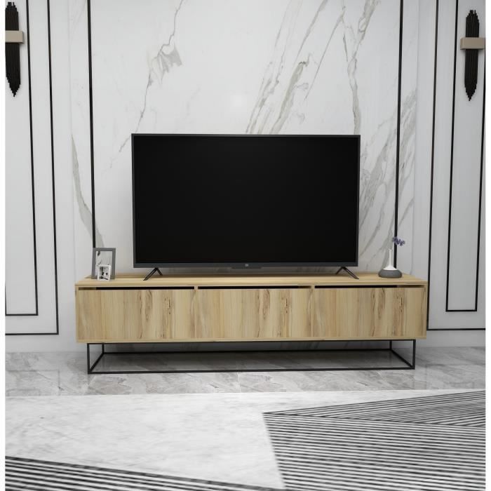 meuble tv - emob - blanc - 180 cm - 50 cm - rectangulaire - contemporain - design
