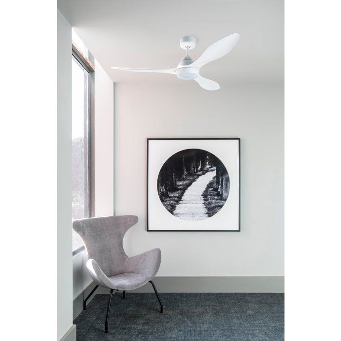 Ventilateur plafond FEROE Blanc 107 cm Lampe inclus et télécommande de Faro