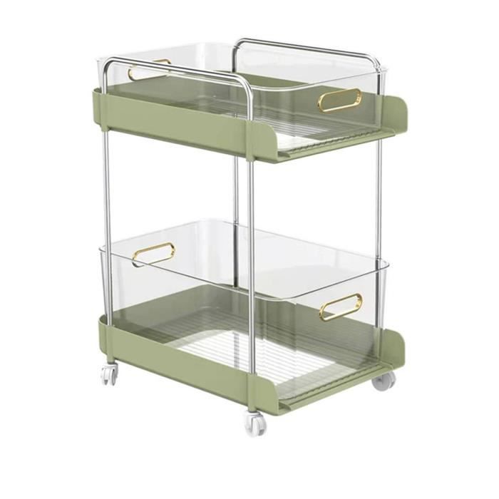 Chariot De Tri Avec 2 Paniers - Mobile Et Pratique Pour Bureau, Courrier Et Organisation - Roulettes Freinées