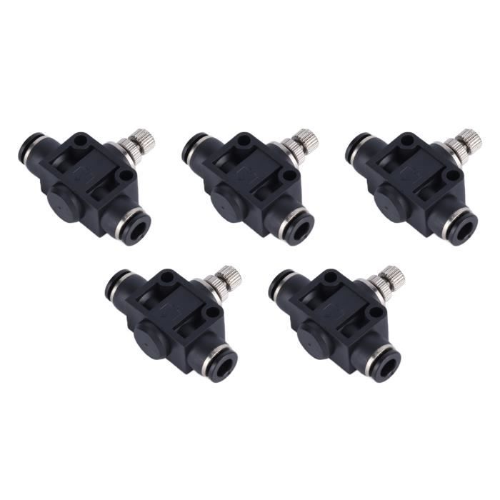 Vanne à Bille Pneumatique 4mm – Raccord Rapide, En Alliage Zinc, Pour Air Comprimé (noir)