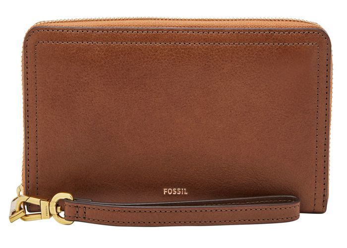 FOSSIL Porte-monnaie marron pour femme - Logan RFID Zip Around