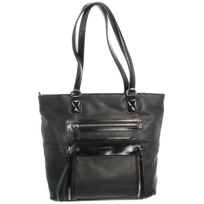 Sac Bandoulière En Cuir Noir FrancineL - État Proche Du Neuf, Peu Porté