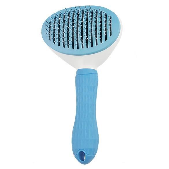 Comparer les prix de FUNMOON Brosse Chats Chiens de Toilettage Autonettoyante Brosse poils morts pour chat chien Enlèvement Efficace jusqu'à 95% - Bleu