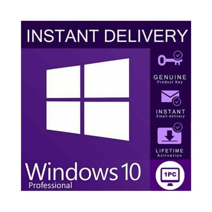 Licence de logiciel – Windows 10 Pro – Activation Internet – 100% authentique – Livraison express