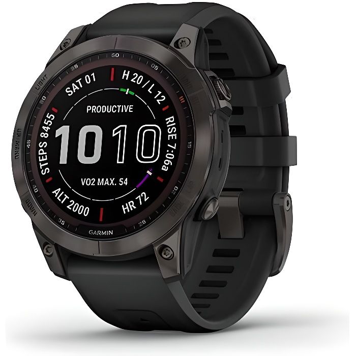 Montre Garmin F nix 7 Sapphire Solar titane carbon gris TU