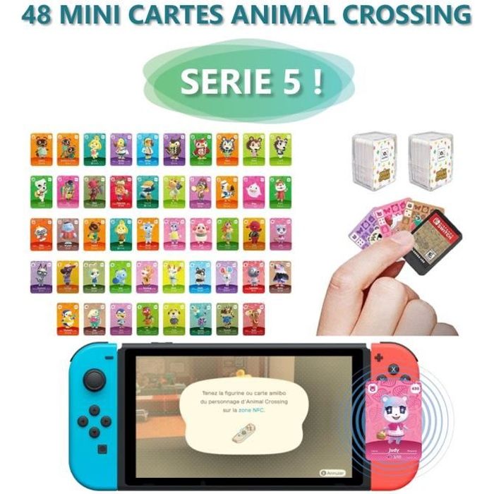 Classeur de plus de 400 cartes compatible avec les cartes Amiibo Animal Crossing 4 poches pour cartes à collectionner Amiibo Series 1-5 
