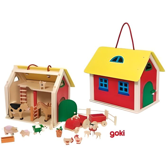 Jouet Ferme My-Farm GOKI 58497 - Jeu D'Imitation Fermier - Pour Enfants 3 à 9 Ans - Pièces Colorées Et Durables