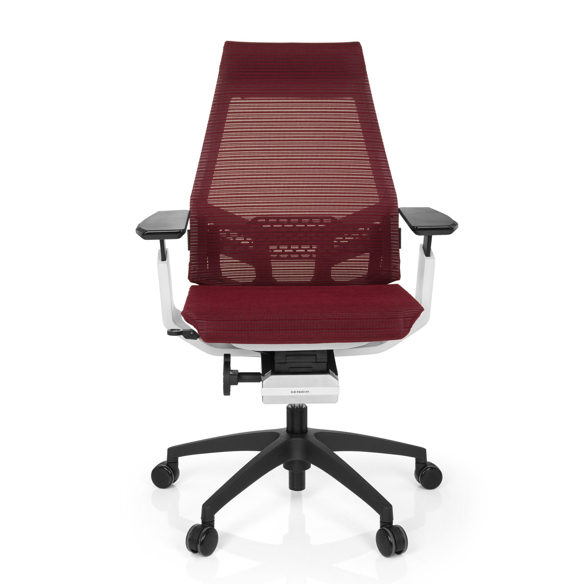 chaise de bureau / chaise bureau genidia smart white tissu maille rouge hjh office