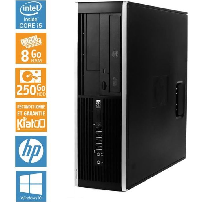 Ordinateur de bureau HP ELITE 8100 core i5 8 go ram 250 go disque dur pc de bureau reconditionnéw10 - Hewlett packard