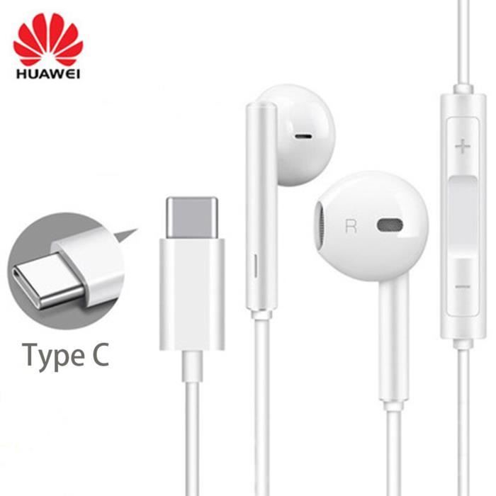 Huawei P40 Pro Casque filaire originale CM33 USB Type-C stéréo Écouteur  avec micro et volume Blanc - Cdiscount TV Son Photo