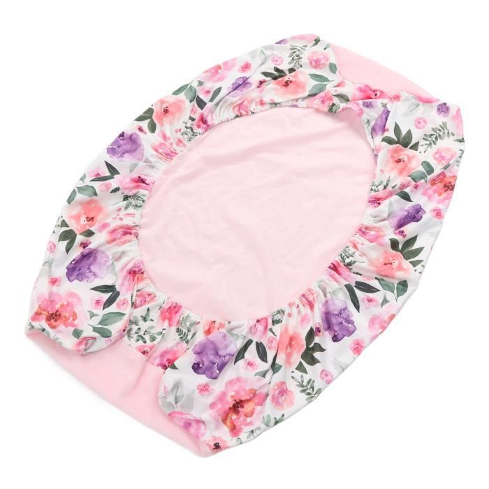 Housse De Matelas à Langer Bébé Douce Et élastique - Imprimé éléphant Gris - Facile à Laver - 2