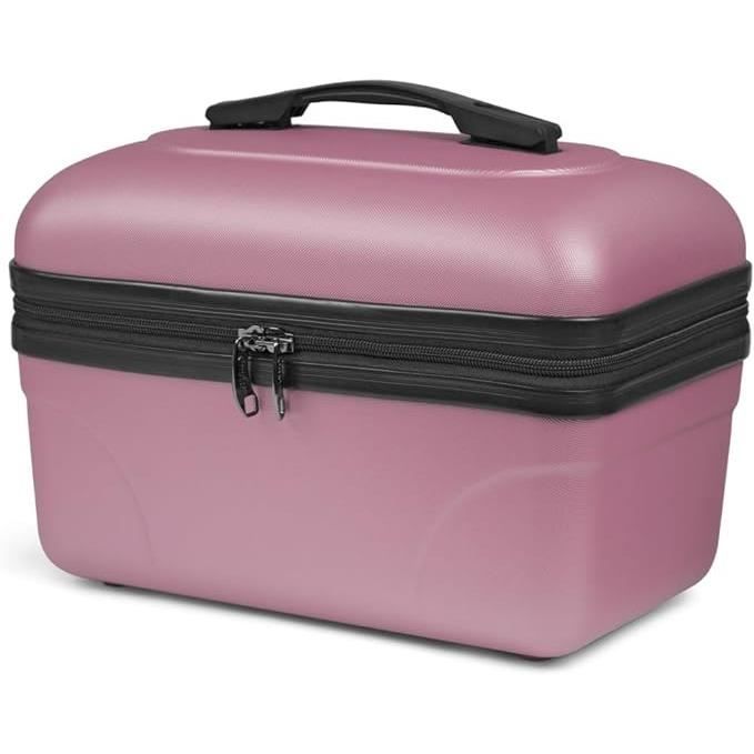 Vanity Rigide KINSTON – (ABS) - Rose - Grande capacité L 34,5 x H 20 x P 21 cm