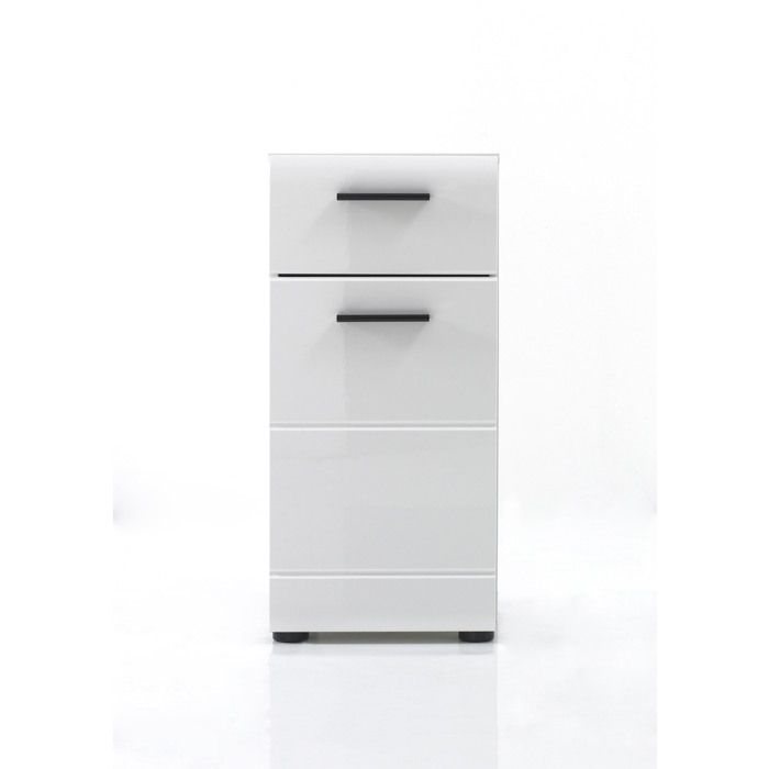 trendteam smart living Armoire Haute de Salle de Bain Schrank Skin 30 x 80 x 31 cm en Blanc Brillant avec Beaucoup dEspace de