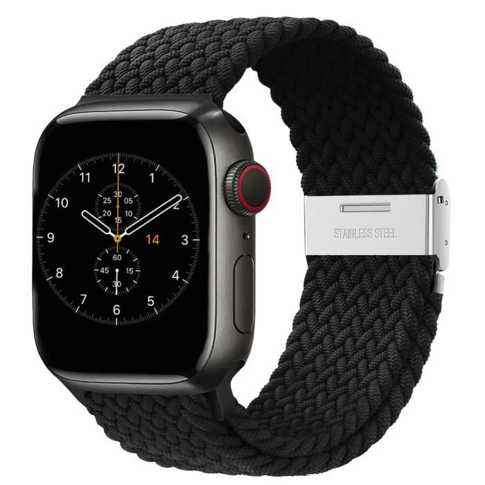 Bracelet Tressé Compatible avec Apple Watch Ultra/SE/Séries 8/7/6/5/4/3 - 49mm 45mm 44mm 42mm Elastique Bracelet Remplacement Nylon
