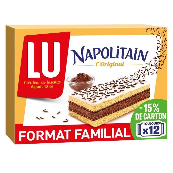 LOT DE 5 - LU - Napolitain L'Original Gâteaux au chocolat - boîte de 12 sachets - 360 g