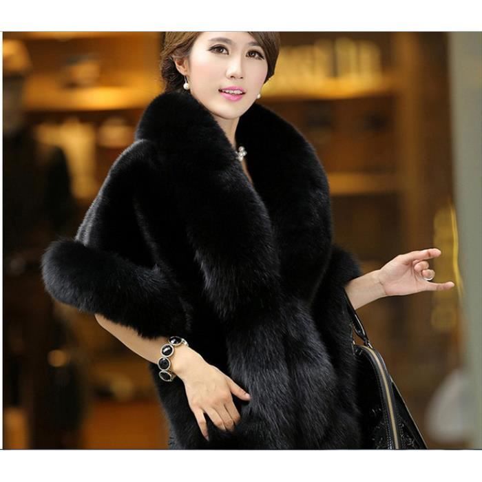 1pcs Femmes Fausse Fourrure Cape Manteau Cardigan Ch le De Soir e
