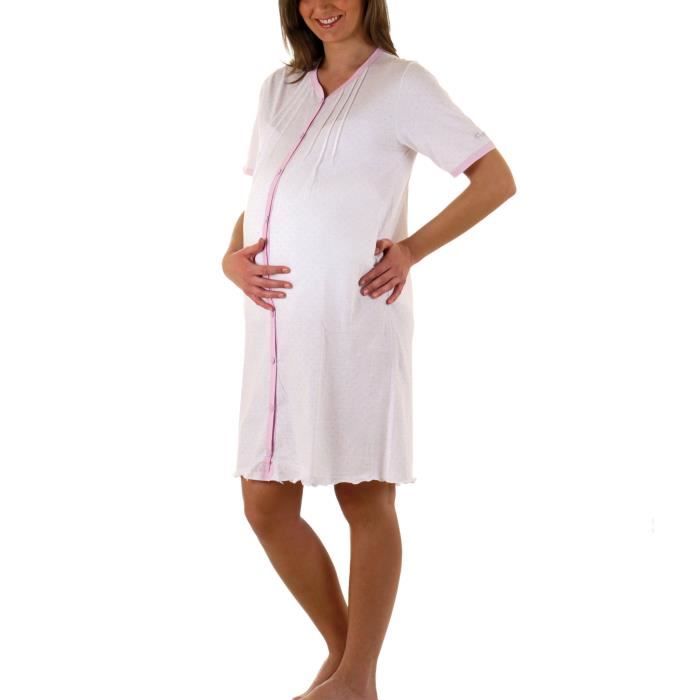Premamy Chemise Clinique pour maternité pré-Post Partum Ouvert Robe Avant Coton Jersey 