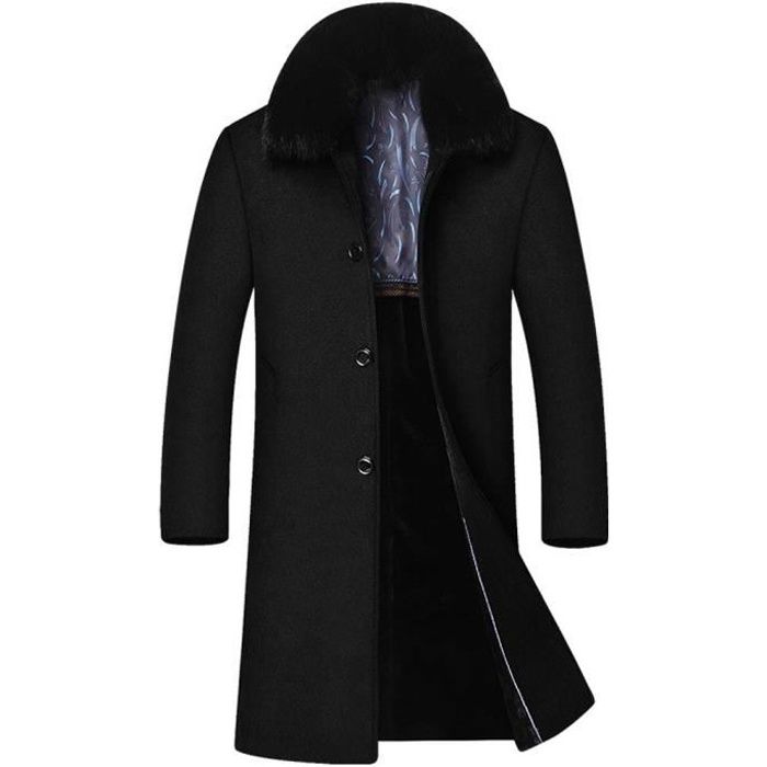 Manteau long homme fourrure clearance