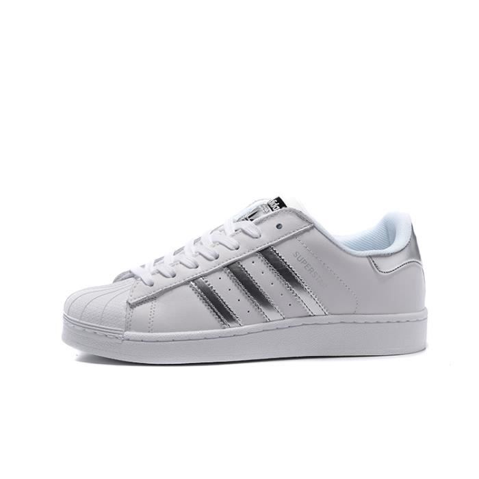 adidas superstar femme blanche et argent