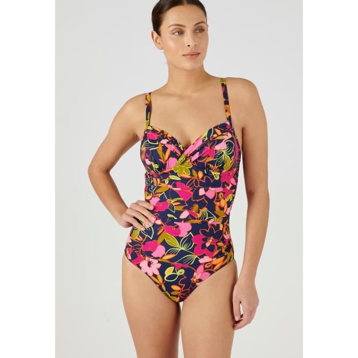 Maillot de bain Damart Maillot de bain 1 piece imprime exotique Fleurs Multicolore Fleurs multicolore Cdiscount Pret a Porter