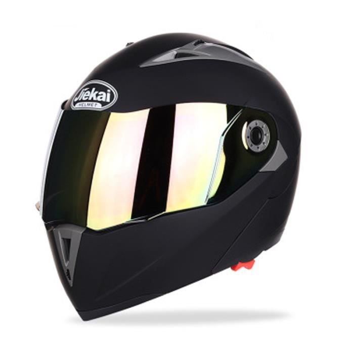 Casque de moto modulaire avec double lentille anti-buée Casques de moto Casque intégral D.O.T Vélomoteur Scooter Casque rabattable Homme & Femme