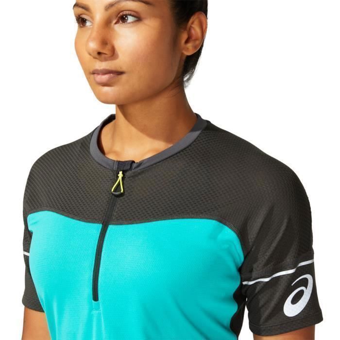 Maillot femme Asics Fujitrail Running Vert Manches courtes Respirant Cdiscount Sport