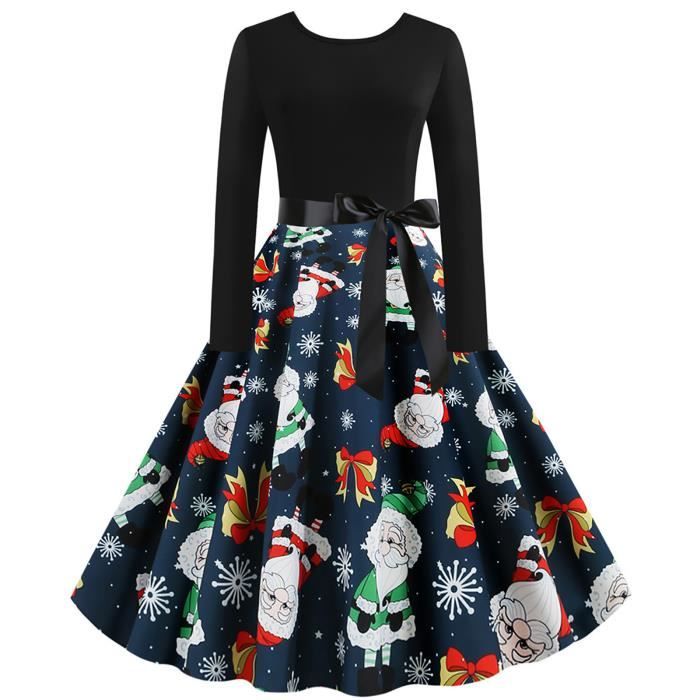 Robe ?�vas?�e ?� manches longues et col rond pour femmes Multicolore Multicolore - Cdiscount Pr??t-?� 