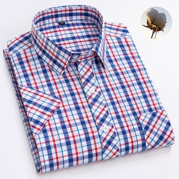 Chemise manches longues en coton imprimé floral bleu Charles – Serge Blanco