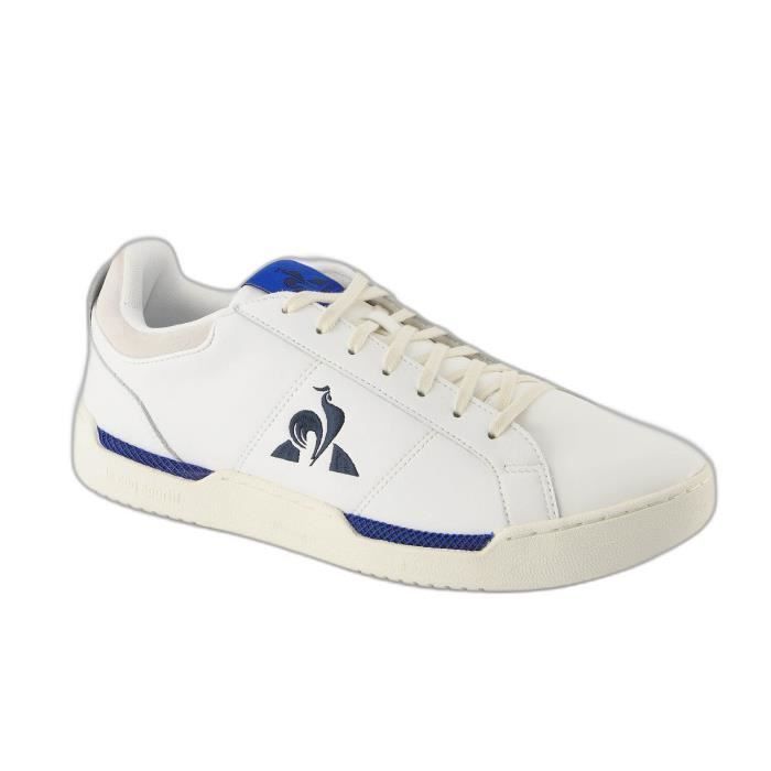 Baskets Le Coq Sportif Stadium - blanc/bleu foncé - Homme - Adulte - Cuir - Lacets