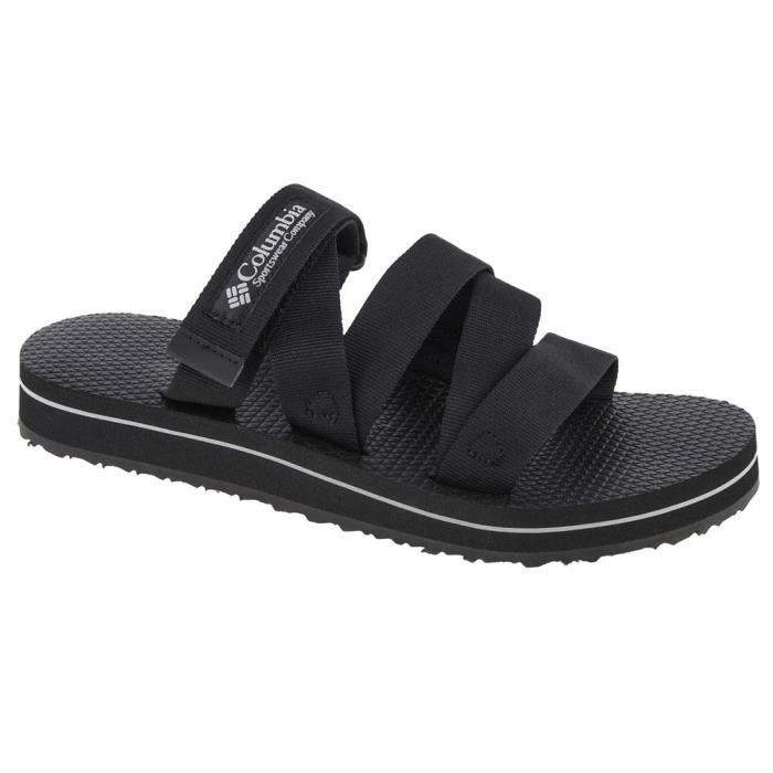 Sandales plates pour femme COLUMBIA W Alava Slide Sandal Noir en toile avec fermeture scratch Noir Cdiscount Chaussures