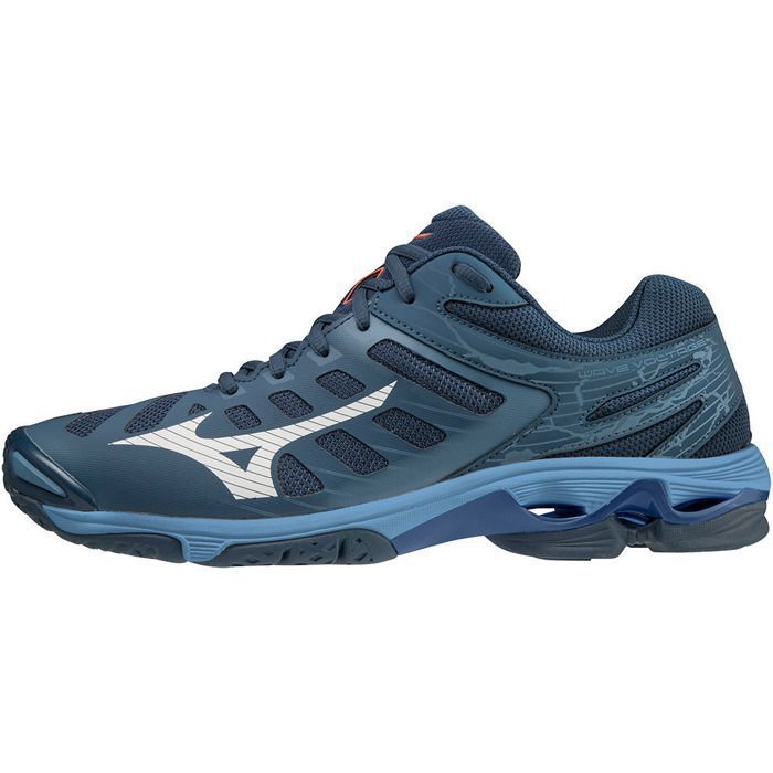 mizuno wave voltage v1ga216021, homme, bleu marine, chaussures de volleyball