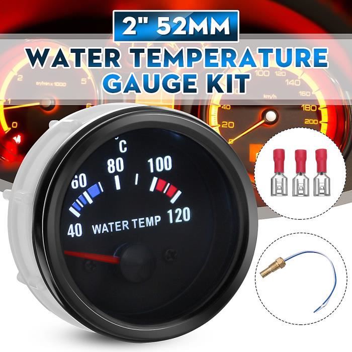 Jauge de température de l'eau - 6,3 cm - Affichage numérique LED rouge avec  capteur universel pour voiture et camion - 6,3 cm
