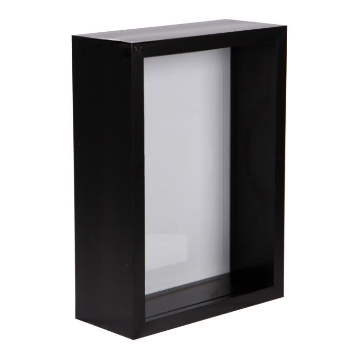 Nicola Spring Cadres De Photos De Boîte 3D - Affichage D'image Suspendue Debout - 10 X 10 Avec 8 X 8 Montant - Noir/Noir - Pack De 2