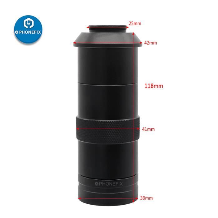Lentille objectif auxiliaire de microscope 2X pour filetage de montage de microscope simple 42