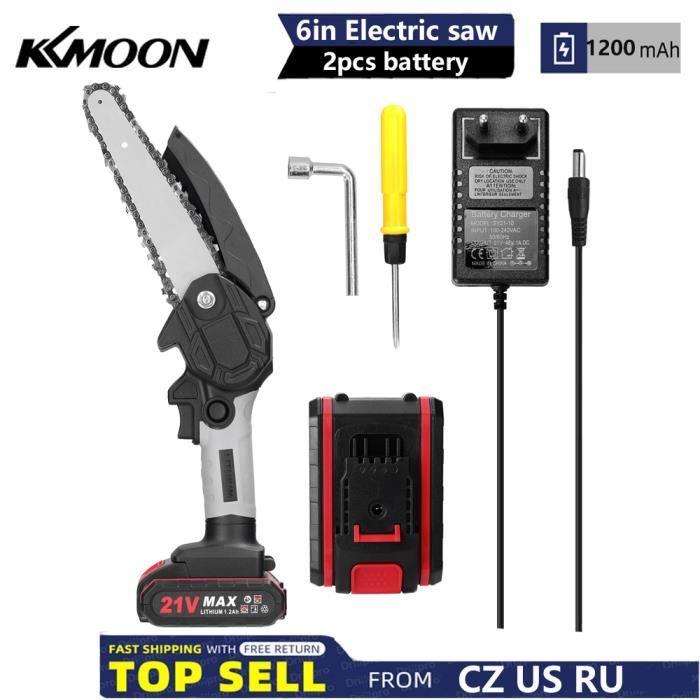 Tronçonneuse à Batterie 16 Pouces 21V - Sans Fil Avec 2 Batteries 4Ah, Moteur Sans Balais Et Graissage Automatique