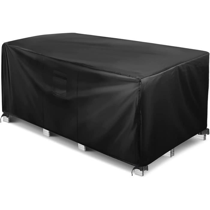 Housse De Protection Pour Table De Jardin – Tissu Oxford 600D Imperméable, Anti-UV – Taille 170x50x90 Cm, Avec Cordon Et Boucles