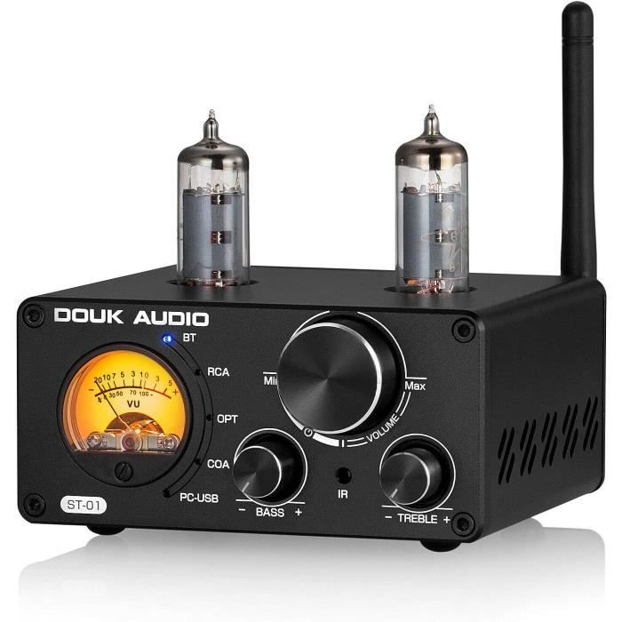 Douk Audio ST-01 Amplificateur HiFi Bluetooth 5.0 Tube Amplificateur Stéréo 2 canaux 200 W Mini Amplificateur USB DAC Coaxial Op20