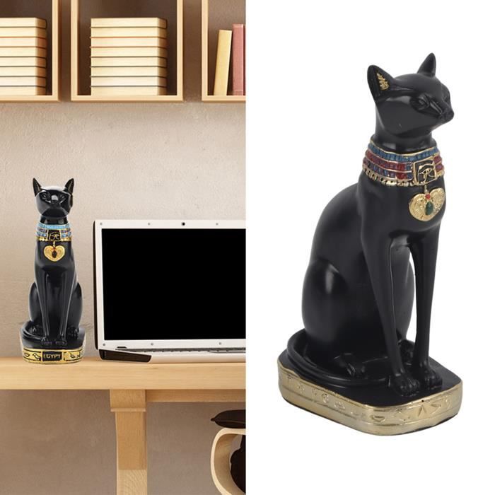 Serre-livres Décoratifs Chats égyptiens En Résine - Lot De 2 - Style Vintage Antique - Base Antidérapante - Or