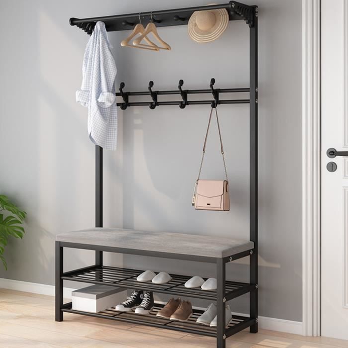 Porte Manteau Vestiaire Vintage Meuble D Entree A 3 Niveaux Garde Robe Portant Vetements Achat Vente Meuble D Entree Porte Manteau Vestiaire Vin Cdiscount