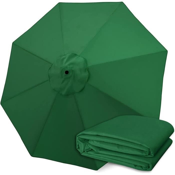 Toile Jardin Toile De Rechange Parasol Déporté 4x3m - 8 Baleines - Tissu Polyester Imperméable - Gris Auvent Parasol Rectangulaire Gris