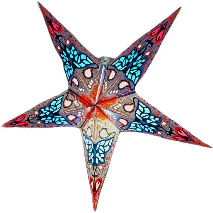 Lanterne Étoile Suspendue YEPIO 60cm En Papier Pailleté Gris - Décoration Magique Pour Noël, Mariage Et Fêtes