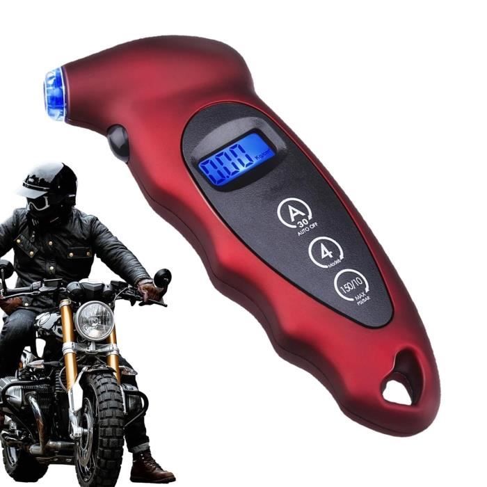 Manomètre Pression Pneus 5-en-1 Numérique Avec Lampe LED - Outil Sécurité Voiture Portable