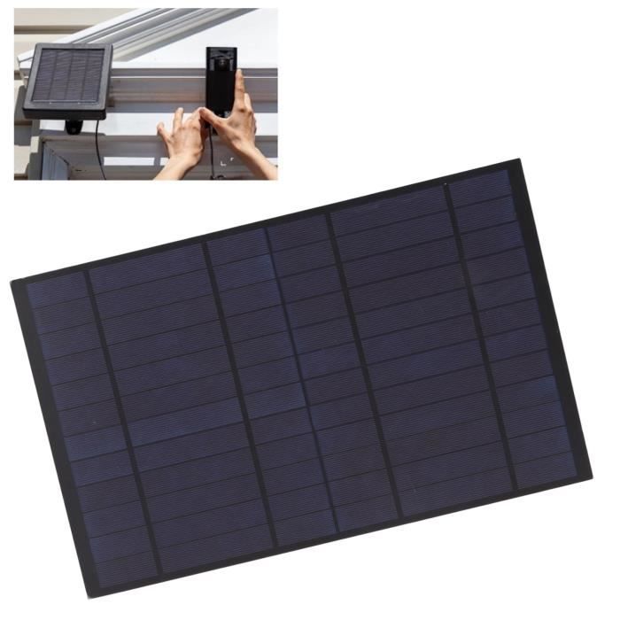Chargeur Solaire Portable 10W 5V Avec Clip - Panneau Polycristallin, Pour Extérieur