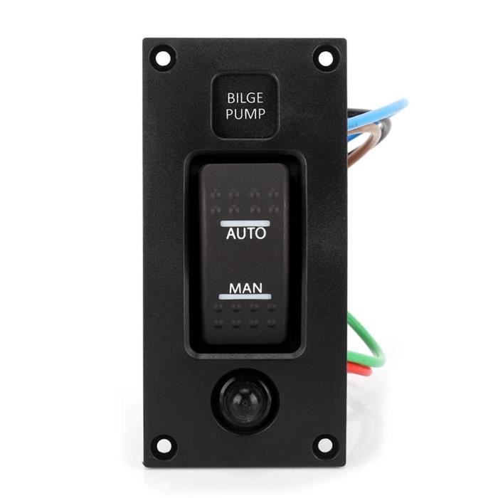 Interrupteur Pompe De Cale LED – 12V DC – 3 Positions MAN/OFF/AUTO – Pour Bateau, Yacht, VTT – Protection Intégrée