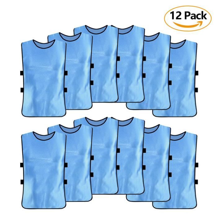 Lot De 12 Chasubles D'Entraînement De Football - Taille ~63x43 Cm - Jaune - Pour Adultes Et Ados - 11